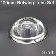 100 мм оптическое стекло высокая мощность светодиодный объектив стиль Летучая мышь с защитным силиконовым кольцом и крепежным кронштейном для 120 Вт-500 Вт светодиодный чип