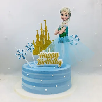 

New Glitter Gold Silver Princess Happy Birthday Cake Candle Decorating Party Children Baby Decor Candles Party Gifts