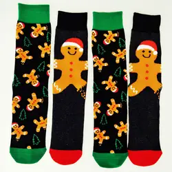 Новогоднее; рождественское носки Для мужчин Kawaii С Книги по искусству Ун снег кукла радует мужской носки Coolmax Симпатичные Новинка Книги по