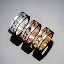 Модные ювелирные изделия от французского бренда, женские кольца с подвижным камнем, нержавеющая сталь, 3 шт., циркониевые кольца с движущимися пальцами, Золотое мужское кольцо