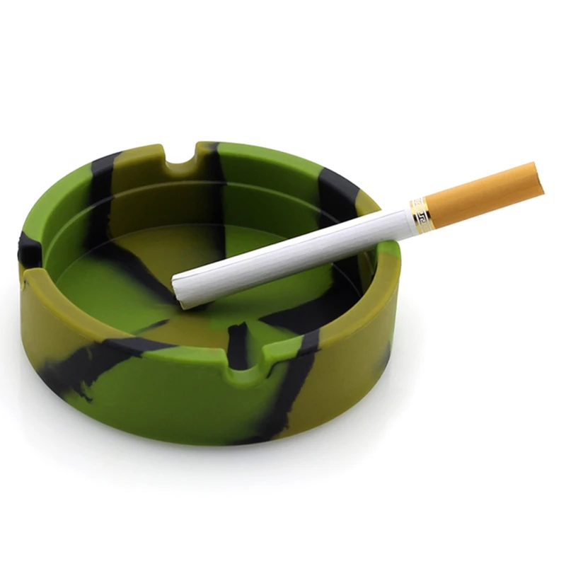 

New Portable Silicone Rubber Ashtray Soft Round Ecological Smoke Holder Batch Camouflage Luminous Fluorescent Ashtray