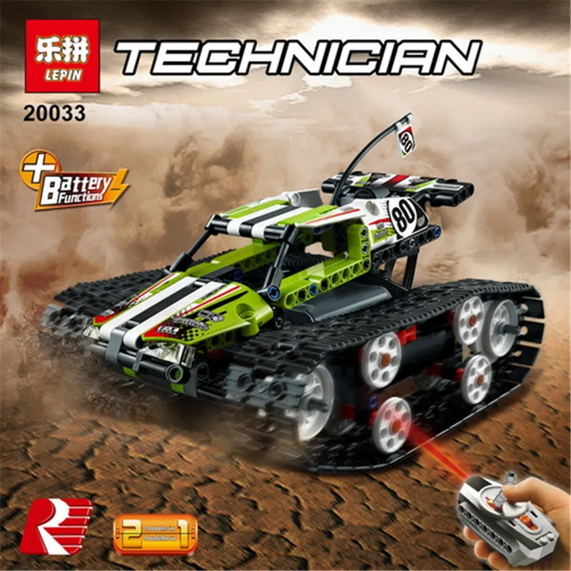

Lepin 20033 Technic RC TRACKED RACER Building Blocks Electric Motor Power Function Model Brick Compatible With 42065 boy gifts