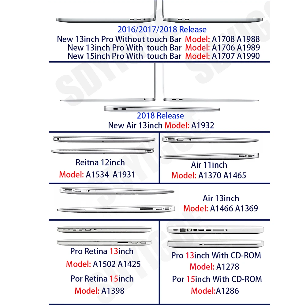 Для Apple Macbook air pro Retina версия для ЕС/США A1466/1502/1398/1534/1990 чехол клавиатуры Чехол из