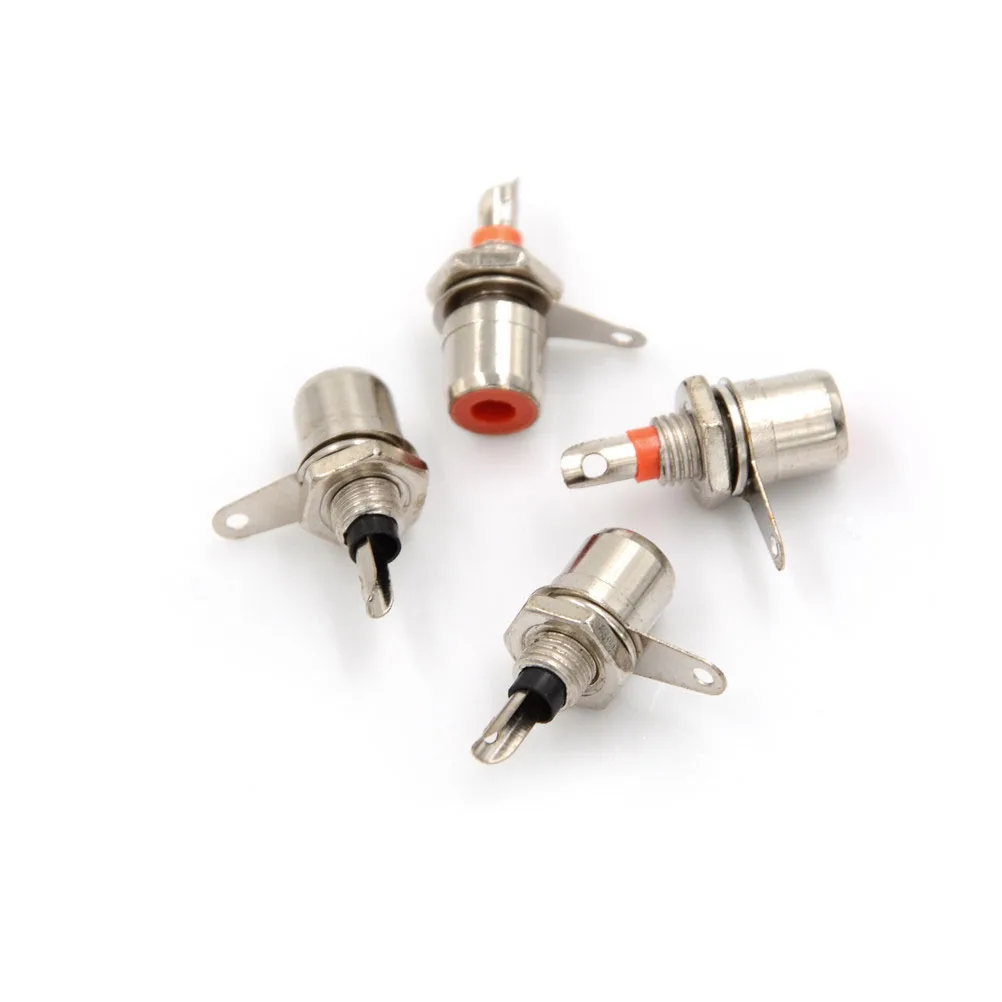 

Balck+Red Professional RCA Chassis Panel Mount Jack Plug Socket Connectors Grade Audio Connectors 4Pcs HOT SELL