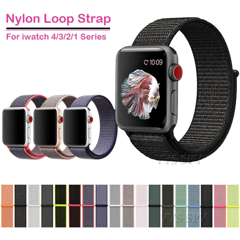 

Soft Nylon Loop Strap For Apple Watch 38/40/42/44MM Replacement Breathable Wrist Belt For IOS Smart Watch iwatch 4/3/2/1 Series