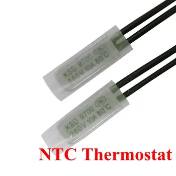 1 Uds termostato 10C-240C KSD9700 40C 45C 50C 55C 60C 65C disco bimetálico interruptor de temperatura N/O Protector térmico grados centígrados 2