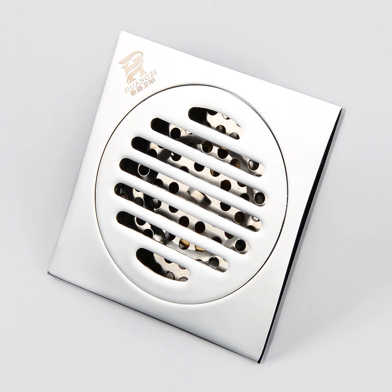 Floor Drain Filter Gold Cover Square Balcony Bathroom Shower Drainer Strainer Anti-odor Brass Tile Insert Floor Waste Grates