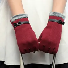 JAYCOSIN Элегантные женские перчатки для экрана зимние теплые с бантом мягкие наручные перчатки рукавицы из кашемира полный палец Guantes Mujer#30