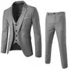 Модный мужской костюм, тонкий костюм из 3 предметов, блейзер, деловой пиджак для свадебной вечеринки, жилет и брюки, костюм, деловой костюм, Homme Mariage# G1 - Цвет: 2