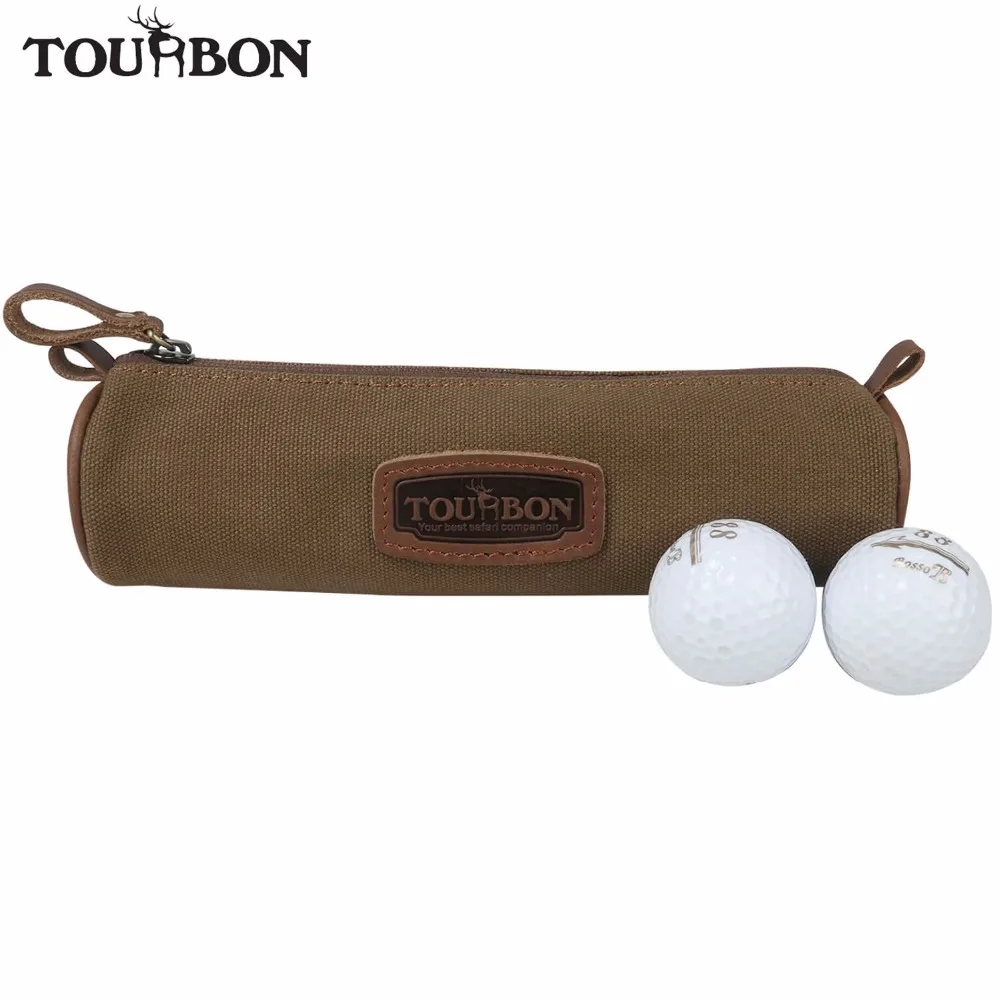 Tourbon Small Golf Ball Bag Carry 5 Balls Divot Tool Holder Vintage