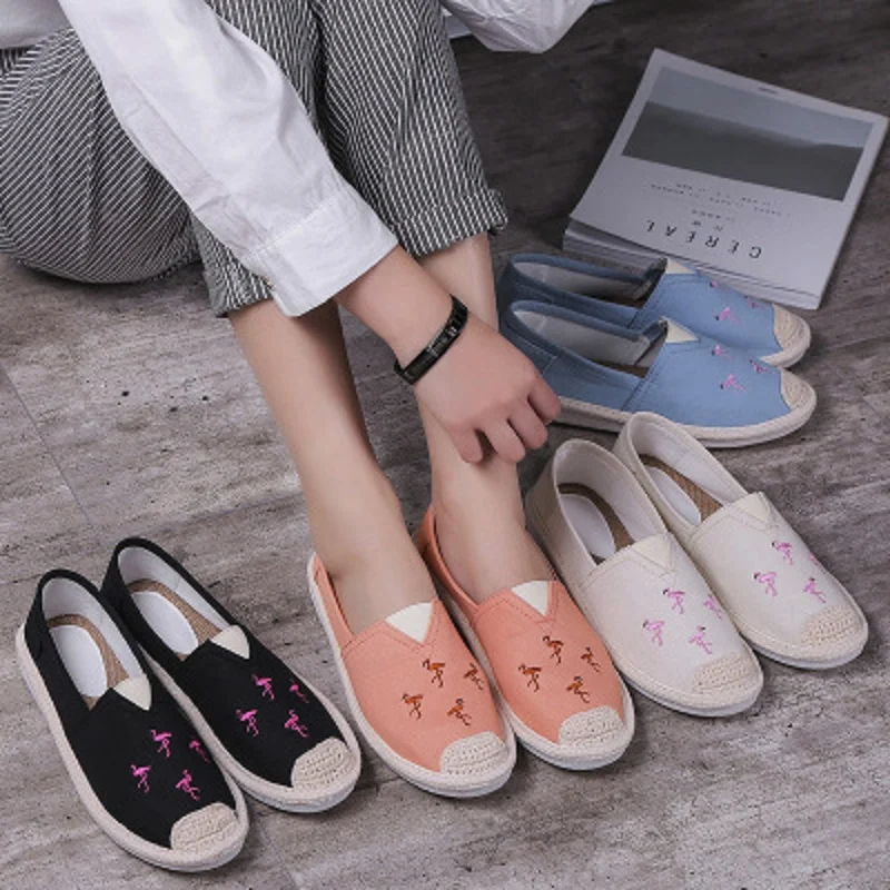 

2018 new low-cut women's shoes retro canvas shoes women's street shoot casual fisherman shoes breathable flat shoes