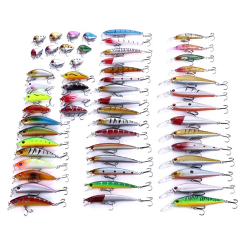 

Minnow Hard Bait Crankbait Fishing Lure set Mixed 56pcs/lot Wobblers Various Artificial Bait Floating swing Mini Crank Lures