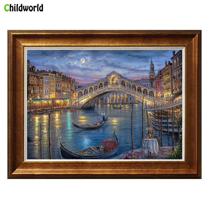 

European American Modern Home Decoration Painting Living Room Entrance Hallway Abstract Oil Painting Round Diamond Cross Stitch