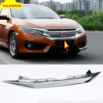 

1pcs For Honda Civic 10th 2016-2018 ABS Chrome Car Front Hood Lid Front Grille Cover Trim Car Styling Accessories