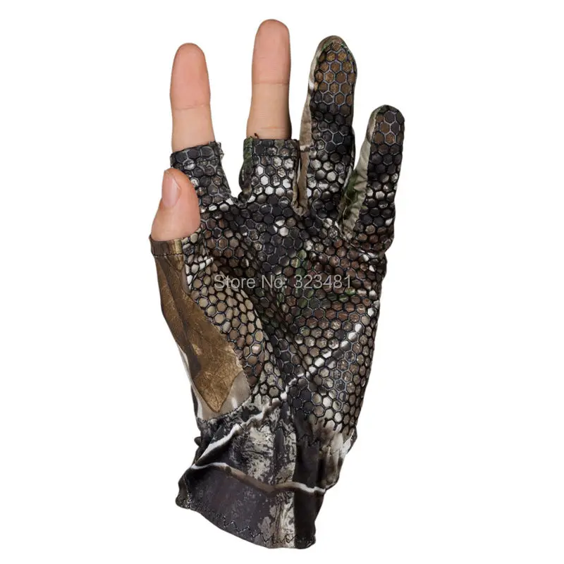 Кома 3 Половина Finger Камуфляж перчатки рыбалка С антискользящим покрытием Спорт На Открытом Воздухе Охота Камуфляж перчатки для рыбалки рыболовные перчатки