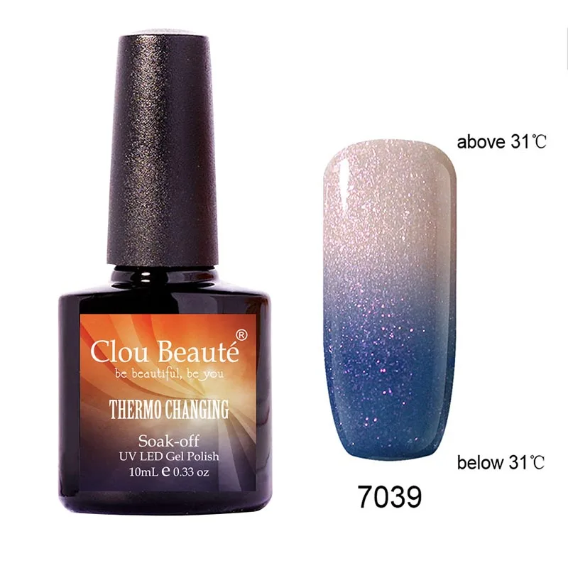 

Hot Sale 48 Colors 10ml Clou Beaute 7039 Gel Lacquer Temperature Color Change Nail Art Soak Off UV Gel Nail Polish Colors