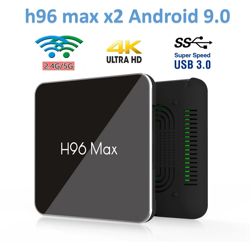 

H96 max X2 Android tv Amlogic S905X2 LPDDR4 Android 8.1 H.265 4K 1080p USB3.0 iptv box 4GB ram 64GB rom 2.4G/5G Wifi tv box