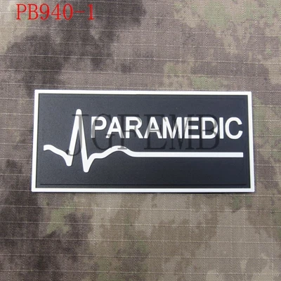 Сердцебиение медицинский фельдшер военный тактический боевой дух 3D ПВХ нашивки значки - Цвет: PB940 Luminous
