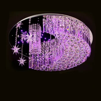 

Crystal combination LED crystal ceiling lamps living room children's bedroom star moon warm and creative ceiling lights ZA SJ27