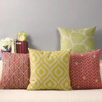 

Geometry Pillow ,diamond Red yellow leaves Pillow cushion ,cotton Cushion Pillow home decor sofa cushions