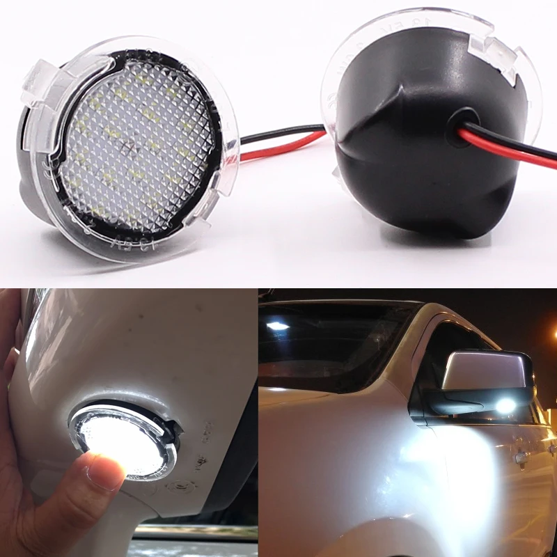 

2Pcs For Toyota Tundra Sequoia LED Under Side Mirror Puddle Light Lamp Direct Fit