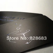 Высококачественная Черная бумажная визитная карточка-300gms художественная бумага из Бельгии-Горячее тиснение фольгой-UV spot-500 карт