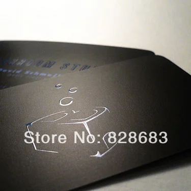 

High quality black paper business card- 300gms art paper from Belgium-hot stamping foil-UV spot-500 cards