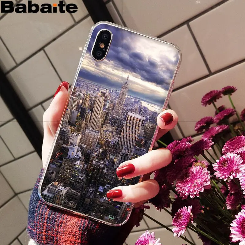 Babaite NYC Нью-Йорк городской пейзаж черный мягкий чехол для телефона Apple iPhone 8 7 6 6S Plus X XS MAX 5 5S SE XR Чехлы для мобильных телефонов