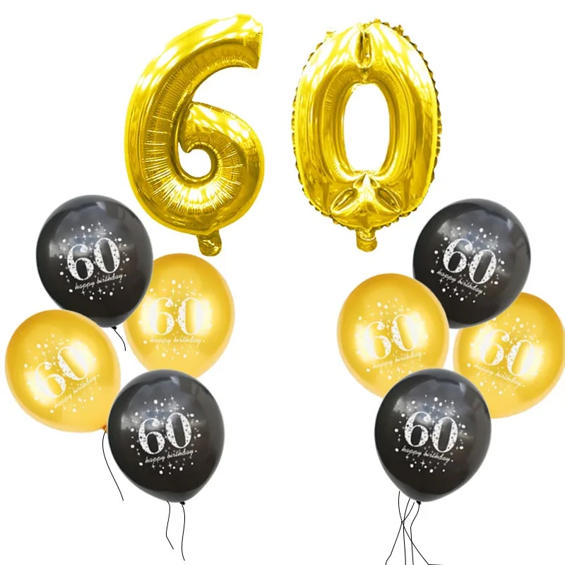 10 шт. воздушные шары на день рождения, воздушные шары 40 50 60 лет, украшения для дня рождения, Гелиевый шар для взрослых, набор, фольга, цифры, вечерние S6XN