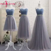 Высококачественные тюлевые длинные и короткие платья подружки невесты Элегантные винтажные платья-трапеция на вечеринки с открытыми плечами