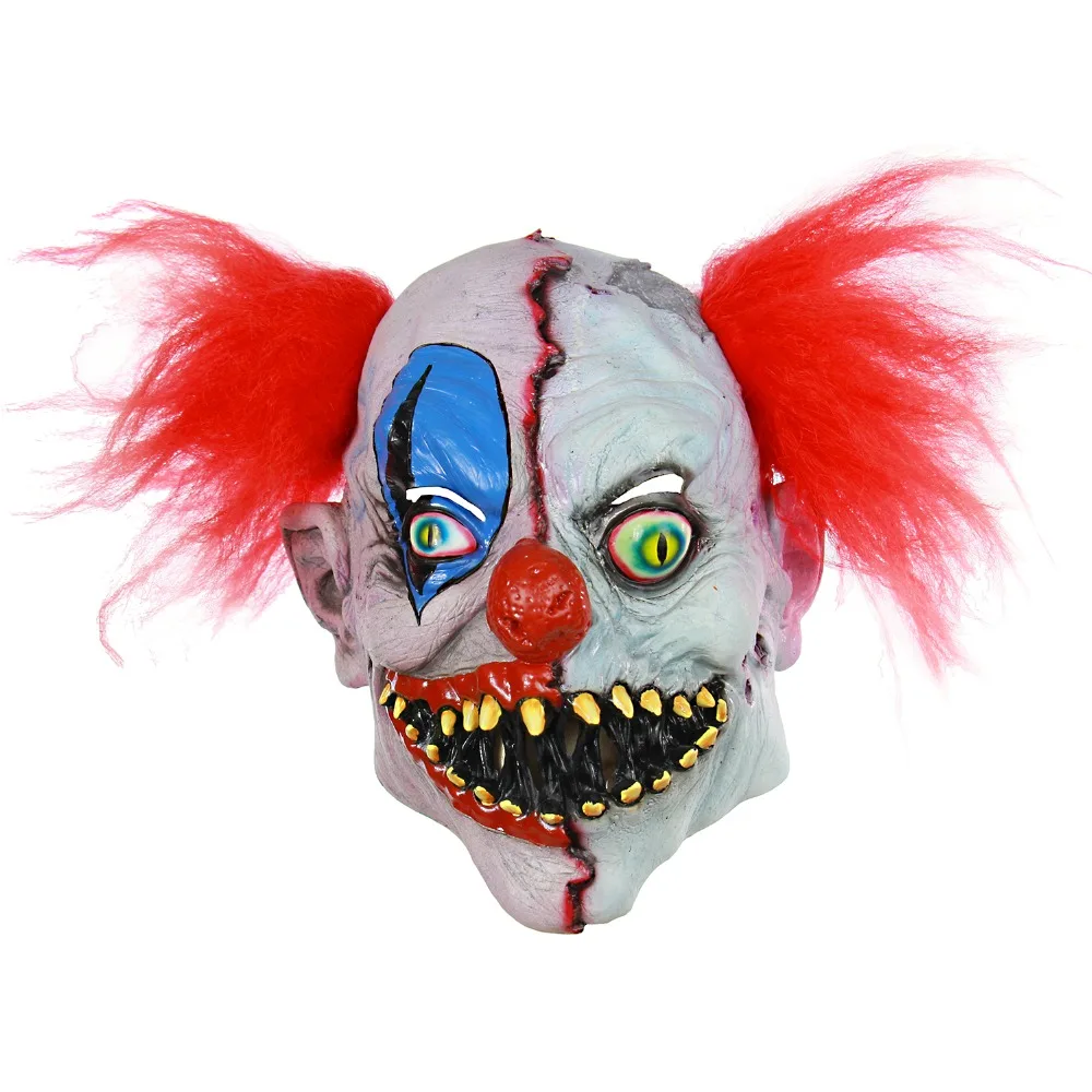 Хэллоуин страшная маска клоуна вечерние реквизит латекс дьявол Клоун Маска аксессуар ужасающий кровавый демон взрослый дьявол злая маска зомби
