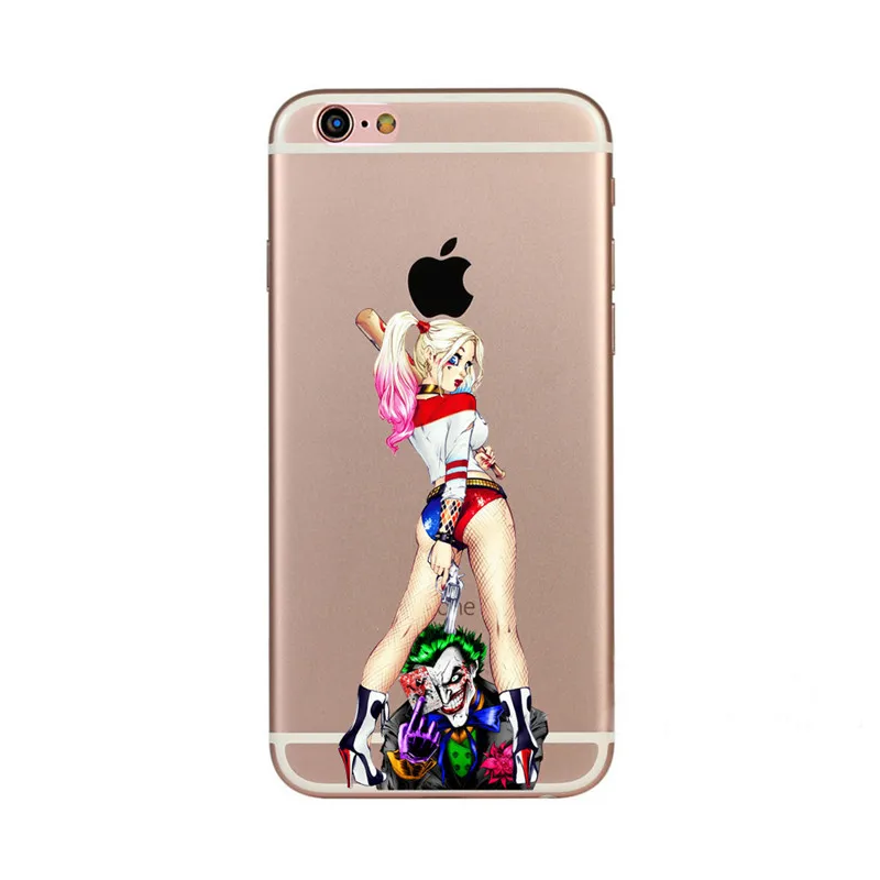 

Cases For iPhone 6 6s Phone Shell Cool Harley Quinn Joker Design SUCKER FOR PAIN Cellphone Case For iPhone 6 6s Soft Funda Cover