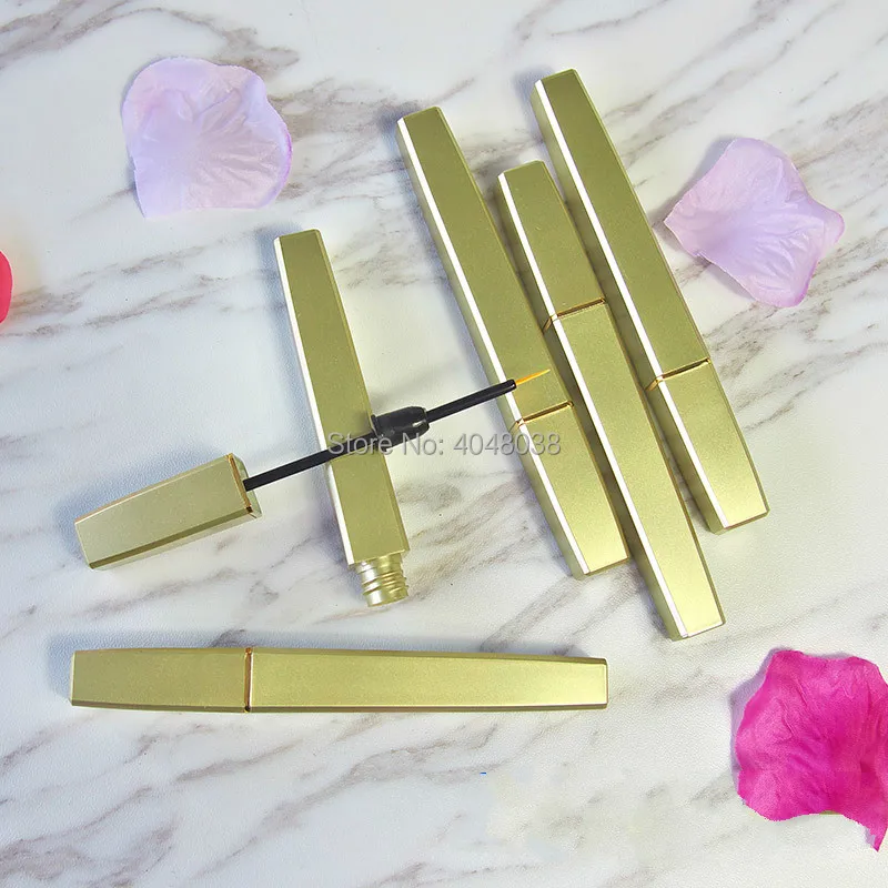 Empty Gold Eye liner tubes 4ML Plastic Square Eyelash Glue Refillable Bottle Elegant Plastic Eye Makeup Tool (2)