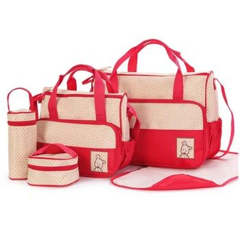 

5pcs Baby Diaper Bag Suits For Mom Baby Bottle Holder Mother Mummy Stroller Maternity Bags Sets Sending From FR Dropshipping