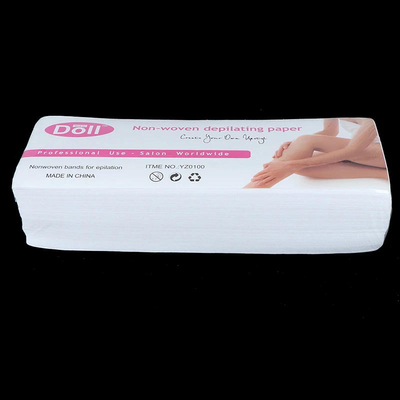 100pcs/Pack Hair Removal Wax Strips Paper Depilatory Nonwoven Epilator Paper Roll Waxing Beauty Skin Tools Hot Sale