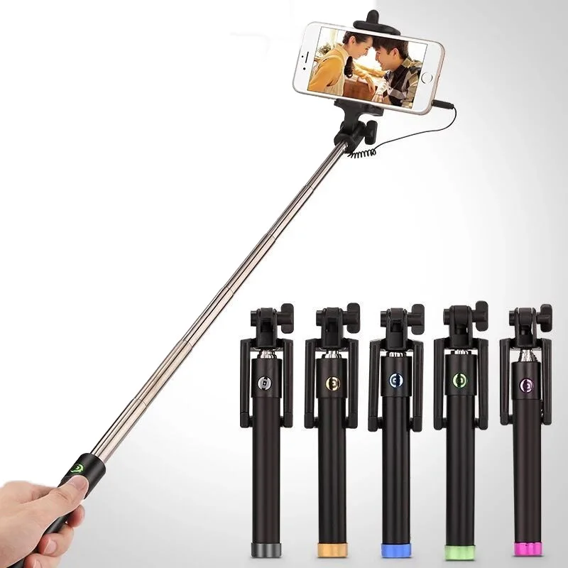 Mini Selfie Stick with Button Wired Silicone Handle Monopod Universal for IPhone 6 5 Android Samsung Huawei Xiaomi Sticks Mini Selfie Stick with Button Wired Silicone Handle Monopod Universal for IPhone 6 5 Android Samsung Huawei Xiaomi Sticks