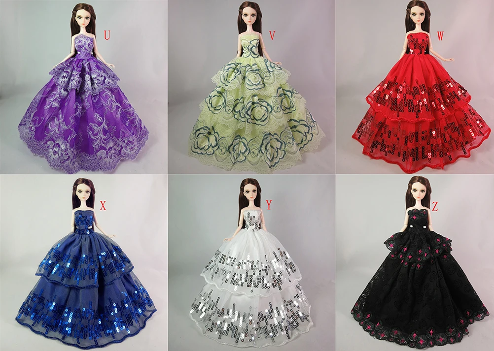

One Piece Multi Layers Doll Wedding Dress Evening Dress For Furniture For Doll Clothes For Doll Accessories