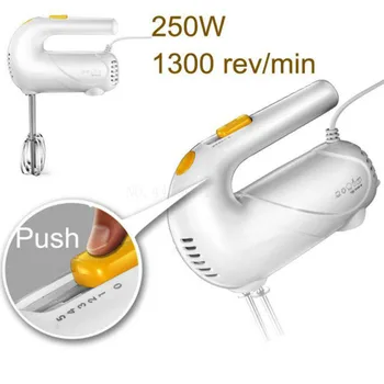 

Portable Handheld Egg Beater ABS+Stainless Steel Mini Electric Cream Mixer 250W 5 Speed Electric Blender 1300 rev/min