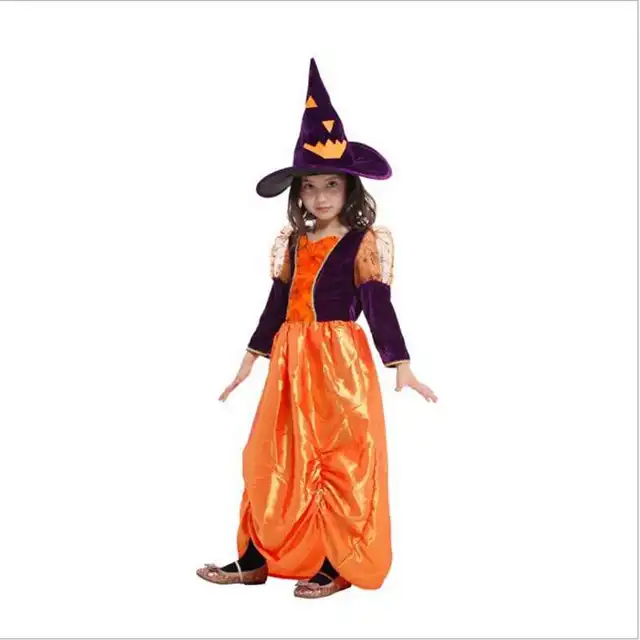 halloween costume childrens costumes lovely pumpkin witch princess dress cosplay