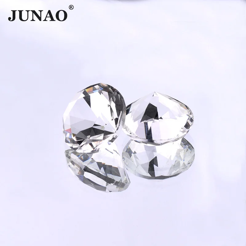 Прозрачные стеклянные алмазные Стразы JUNAO 6 8 10 12 16 18 20 25 мм аппликация круглые