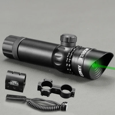 Adjuctatble тактический охотничий зеленый/Красный Луч лазерная указка прицел с рейкой 5 МВт лазерный излучатель для ружья - Цвет: Зеленый