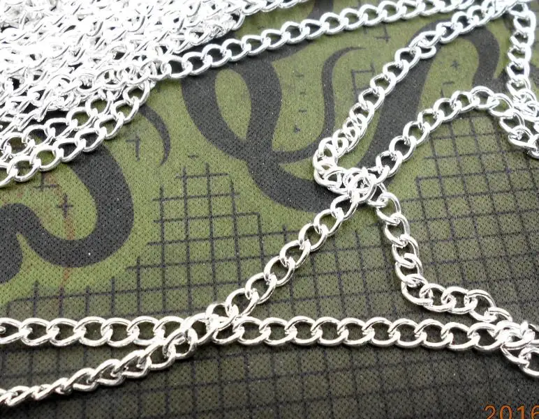

Beads Lovely 10M Silver Plated Link-Opened Curb Chains 3x2.2mm