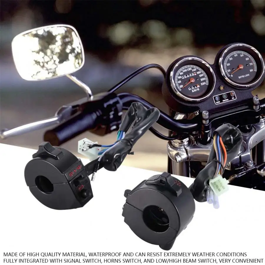 1 пара универсальных 22 мм переключатель на руле мотоцикла управления левой и правой стороны рога мотоцикла частей