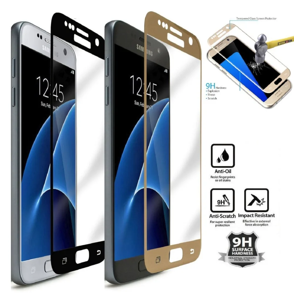 Закаленное стекло 9H 0 3 мм для Samsung Galaxy S7 A3 A5 A7 2016 полноэкранная Защитная пленка