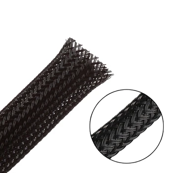

30ft Length -3/4"=19MM Black - Flexo PET Expandable Braided Sleeving Cable for cable protection cable socks