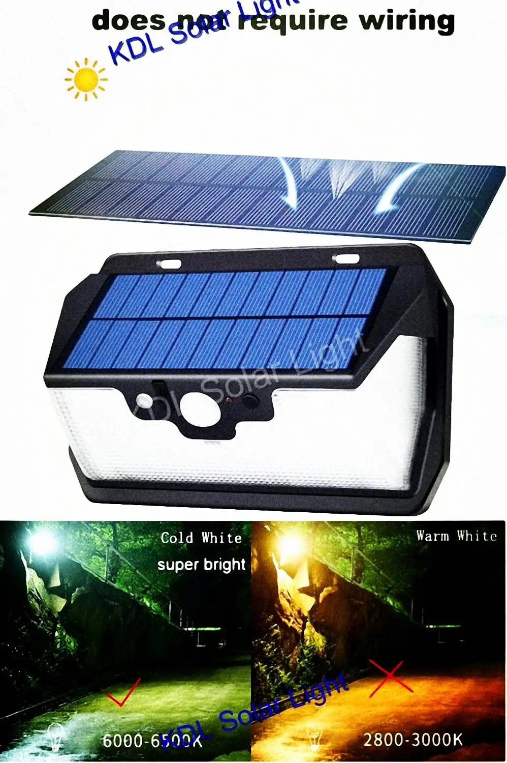 

55 LED 900lm Solar Light remote control radar smart 3 side lighting leds solar Motion Sensor camp street wall lamp yard camp g