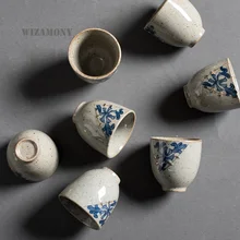 WIZAMONY 2 шт.! Чайный набор кунг-фу 2 синих и белых антикварных глазури чашки Элегантный Красивый Чайничек чайник кофейная чашка китайский чайник