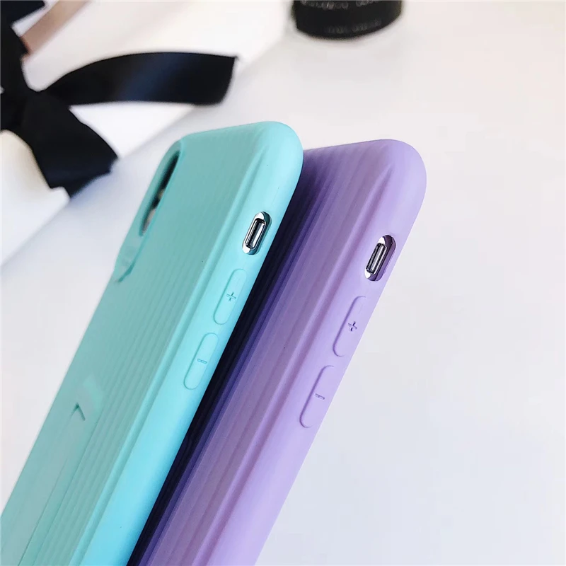 Скрытый чехол подставка с кольцом для iPhone X 10 8 Plus ультратонкие Чехлы карамельных