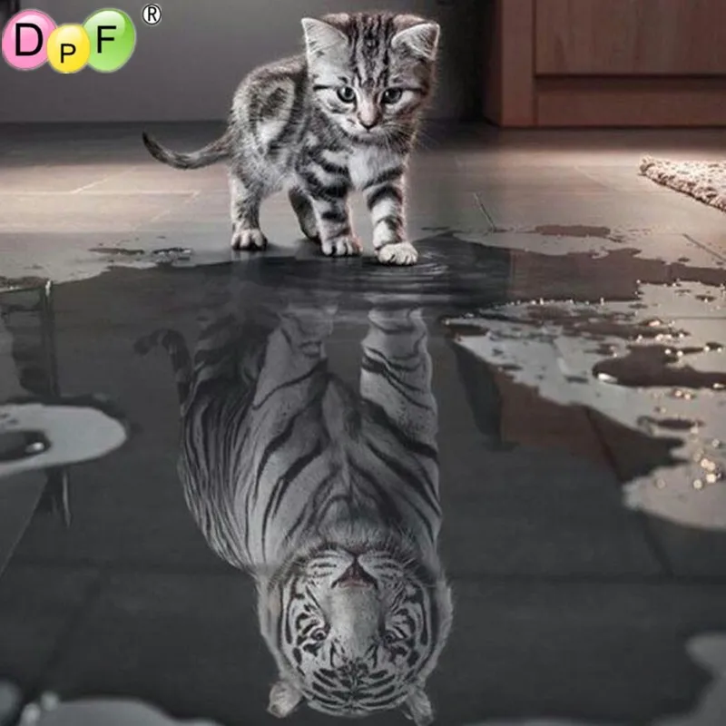 

DPF Full 3D Diy diamond painting Square rhinestone cross stitch Mosaic Diamond embroidery Cat Tiger crafts Resin Needlework