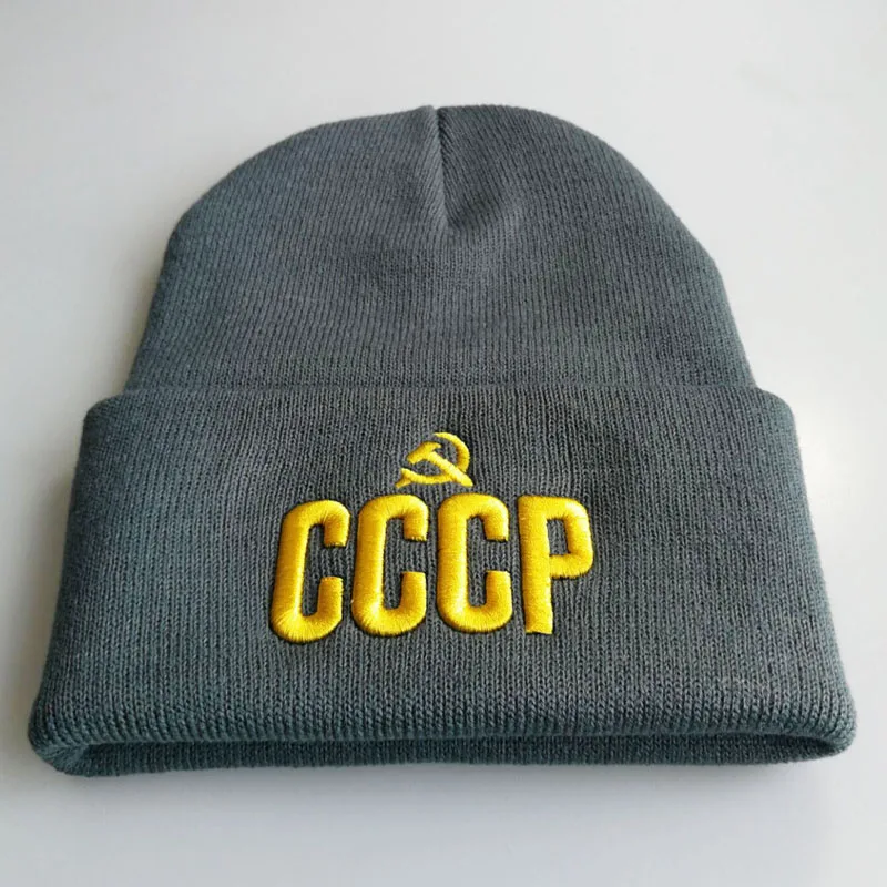 Новые CCCP СССР русские шапочки без полей для мужчин и женщин буквы хип-хоп Skullies осень зима шапки Теплые шапки унисекс Повседневная шапка Горячая Распродажа